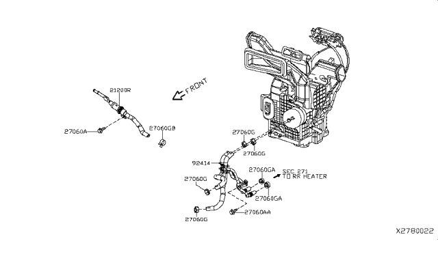 2016 Nissan NV200 Taxi Heater Piping Diagram 1