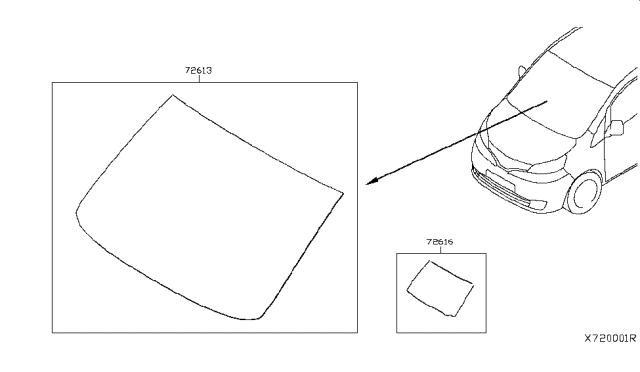 2016 Nissan NV200 Taxi Front Windshield Diagram 3