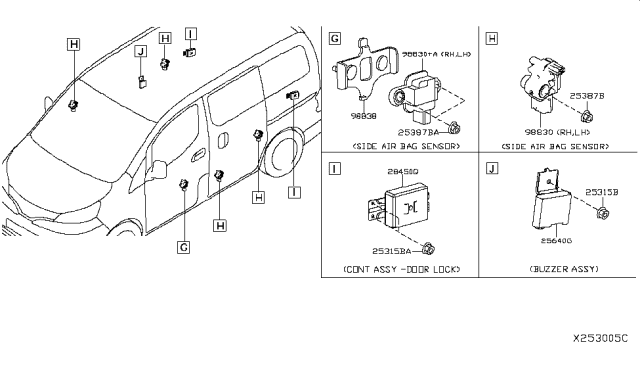 2016 Nissan NV200 Taxi Electrical Unit Diagram 6