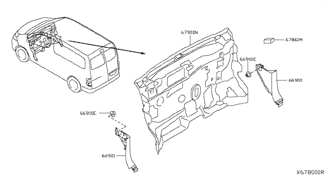 2014 Nissan NV200 Taxi Dash Trimming & Fitting Diagram