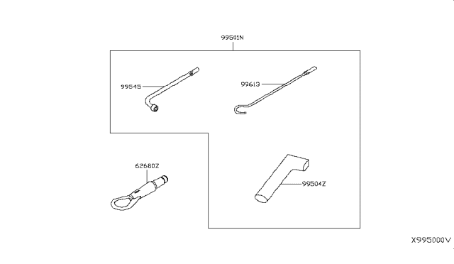 2014 Nissan NV Tool Kit & Maintenance Manual Diagram