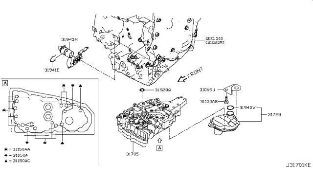 2014 Nissan NV200 Taxi Control Valve (ATM) Diagram