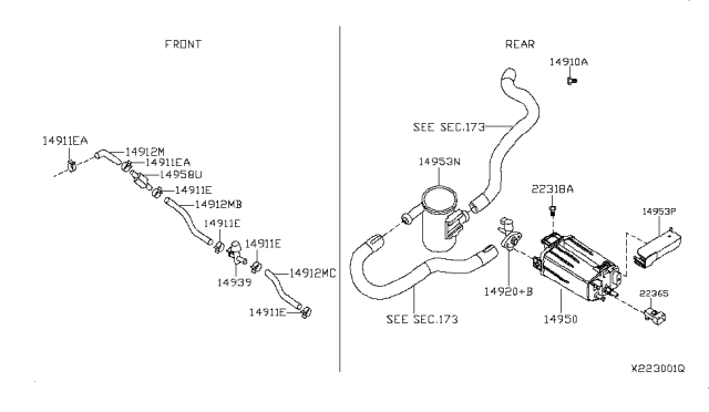 2014 Nissan NV200 Taxi Engine Control Vacuum Piping Diagram