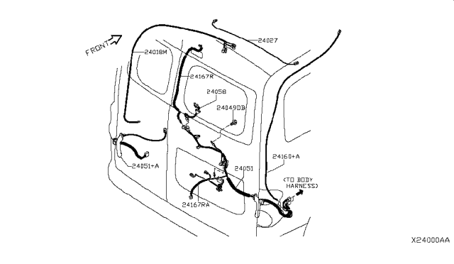 2015 Nissan NV Harness-Sub,Lamp Diagram for 24052-3LN1A