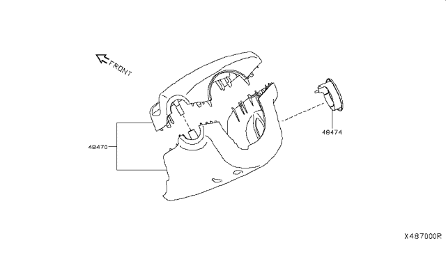 2014 Nissan NV Steering Column Shell Cover Diagram