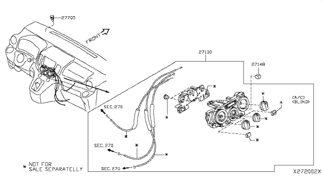 2017 Nissan NV Knob-Control Diagram for 27560-3LM0A