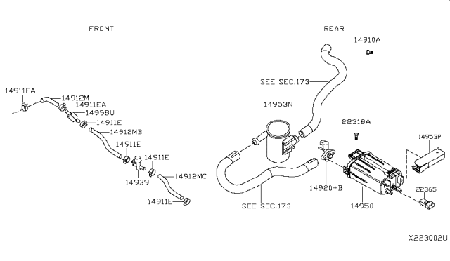 2017 Nissan NV Engine Control Vacuum Piping Diagram 3