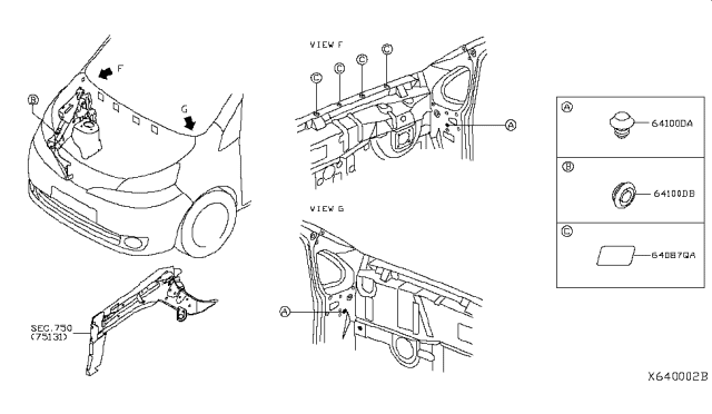 2015 Nissan NV Hood Ledge & Fitting Diagram 3