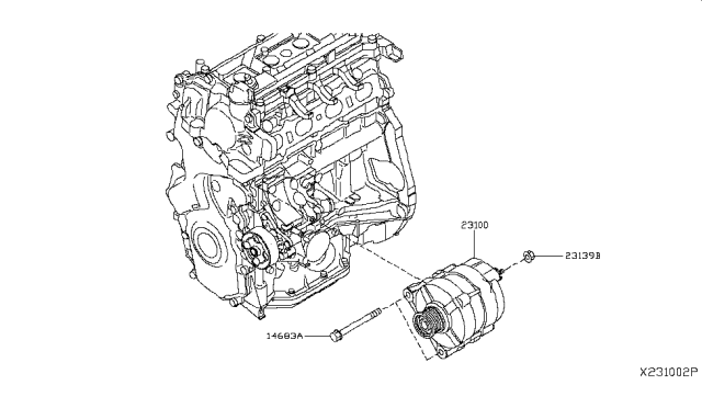 2015 Nissan NV Alternator Assembly Diagram for 23100-3LN0A