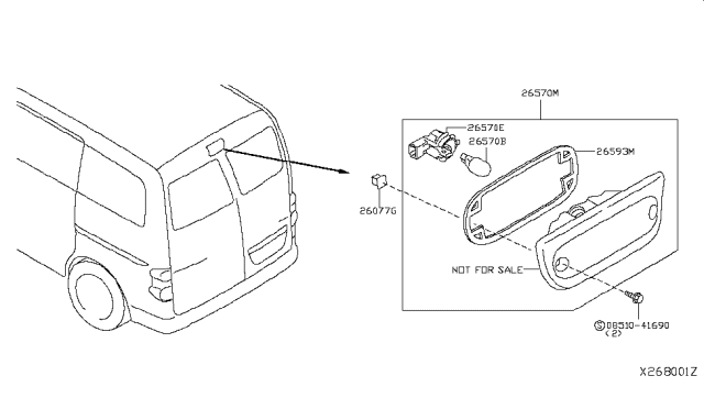 2016 Nissan NV200 Taxi High Mounting Stop Lamp Diagram 3