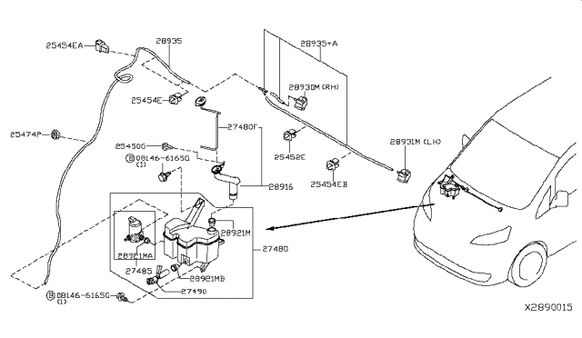 2016 Nissan NV200 Taxi Windshield Washer Diagram 5