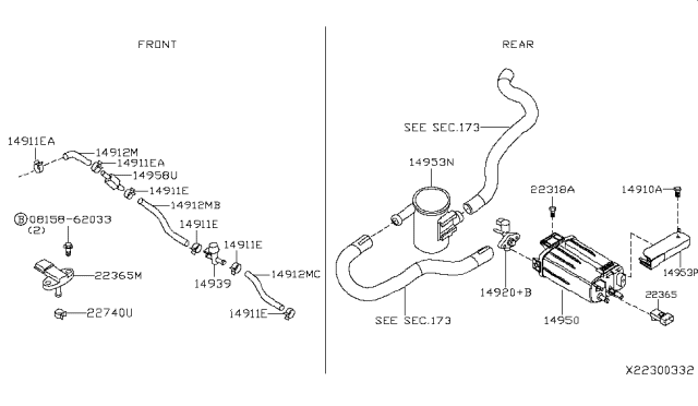2019 Nissan NV Engine Control Vacuum Piping Diagram