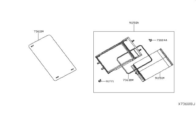 2015 Nissan NV200 Taxi Sun Roof Parts Diagram 1