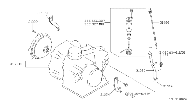 1992 Nissan Sentra Auto Transmission,Transaxle & Fitting Diagram 2