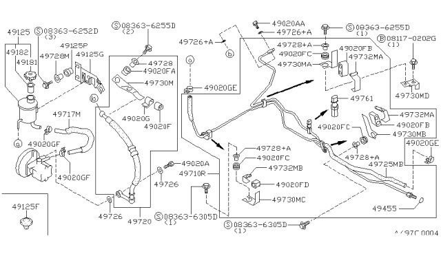 1992 Nissan Sentra Power Steering Piping Diagram 7