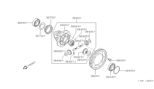 1991 Nissan Sentra Front Final Drive Diagram 4