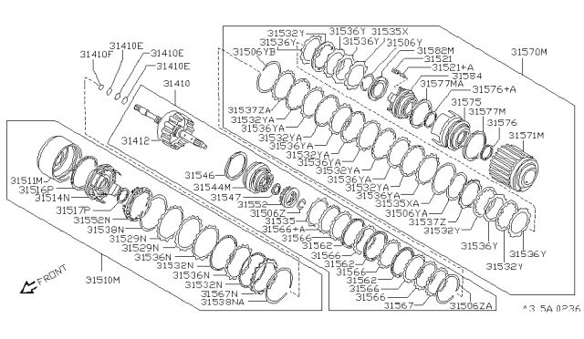 1992 Nissan Sentra Drum-Reverse Clutch Diagram for 31511-31X03