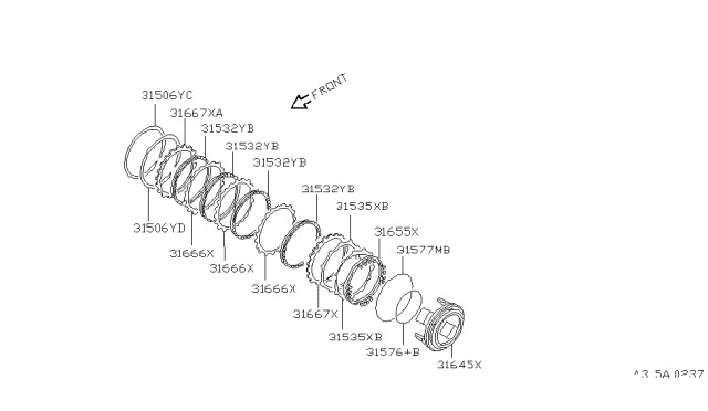 1994 Nissan Sentra Clutch & Band Servo Diagram 2