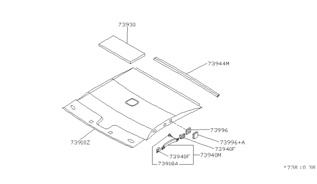 1992 Nissan Sentra Clip Diagram for 73996-60U00