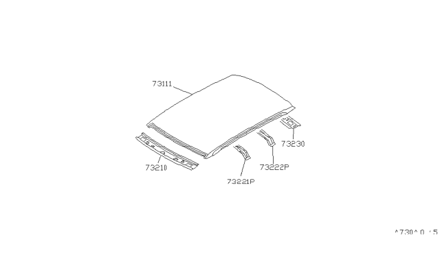 1993 Nissan Sentra Roof Diagram for 73112-57Y30