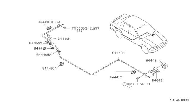 1991 Nissan Sentra Trunk Opener Diagram