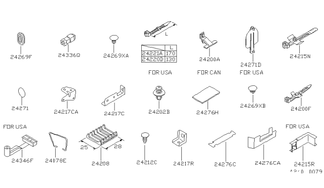 1993 Nissan Sentra Protector-Harness Diagram for 24272-50Y00