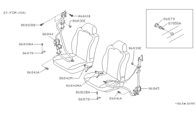 1991 Nissan Sentra Trim Clip-Blu Diagram for 01553-0002C