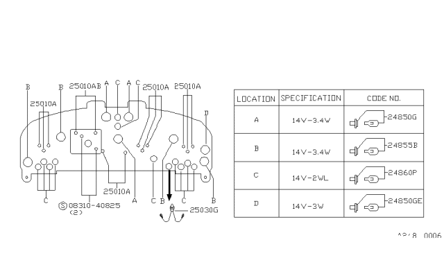 1993 Nissan Sentra Instrument Meter & Gauge Diagram 7