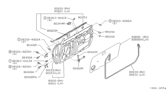 1991 Nissan Sentra STABILIZER Glass Diagram for H8008-61Y00