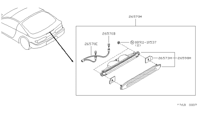 1991 Nissan Sentra Packing-Stop Lamp Diagram for 26593-67Y00