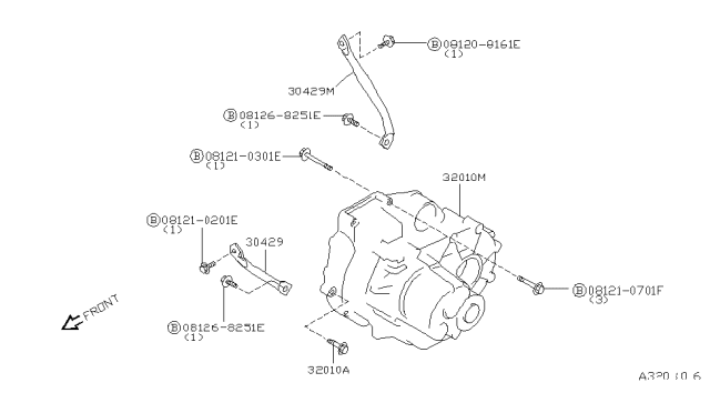 1992 Nissan Sentra Manual Transmission Assembly Diagram for 32010-63Y66