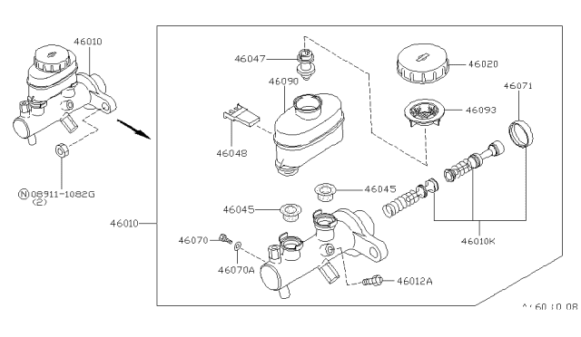 1993 Nissan Sentra Brake Master Cylinder Diagram 1