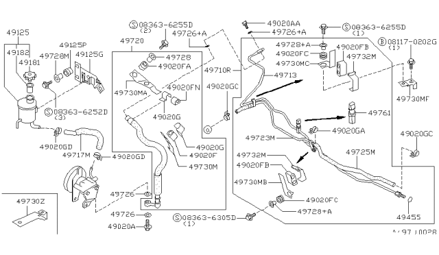 1993 Nissan Sentra Power Steering Piping Diagram 4
