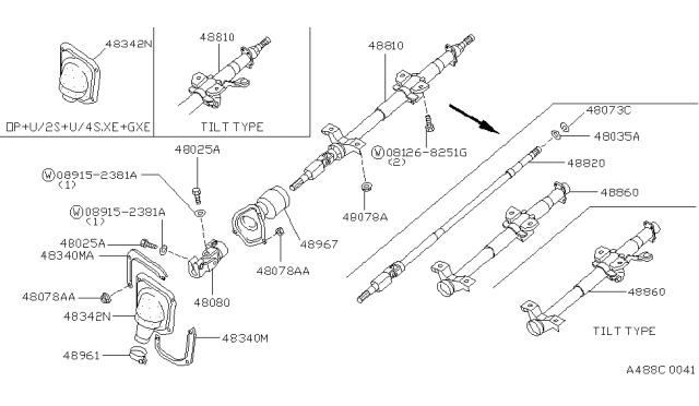 1994 Nissan Sentra Steering Column Diagram 2