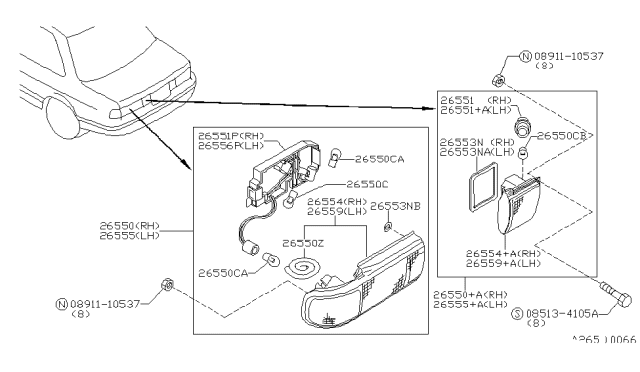 1994 Nissan Sentra Rear Combination Lamp Diagram 1