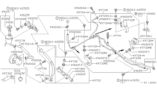 1991 Nissan Sentra Power Steering Piping Diagram 11