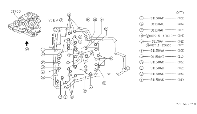 1992 Nissan Sentra Control Valve (ATM) Diagram 1