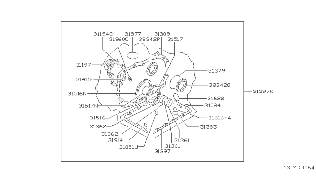 1992 Nissan Sentra Gasket & Seal Kit (Automatic) Diagram 2