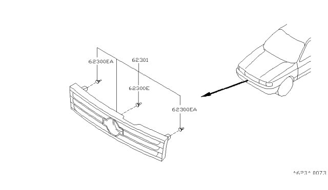 1994 Nissan Sentra Front Grille Diagram