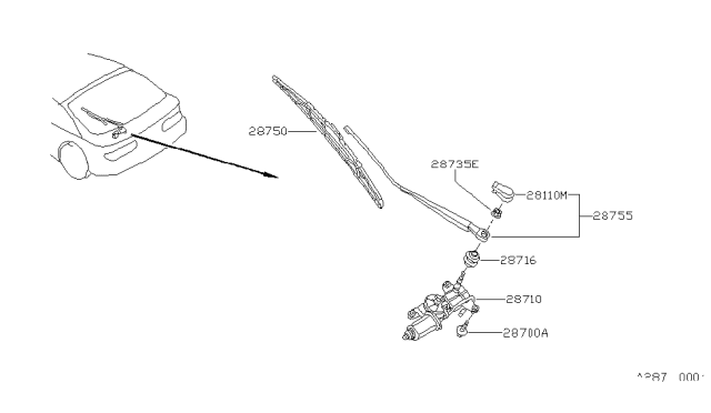 1993 Nissan Sentra Rear Window Wiper Diagram