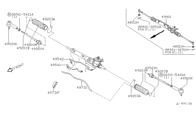 1991 Nissan Sentra Power Steering Gear Diagram 2