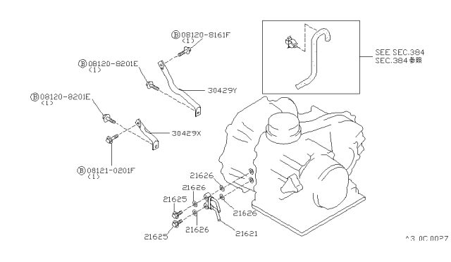 1993 Nissan Sentra Auto Transmission,Transaxle & Fitting Diagram 5