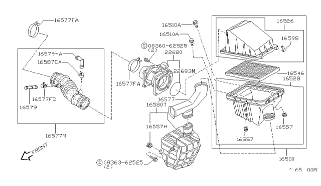 1994 Nissan Sentra Air Cleaner Diagram 2