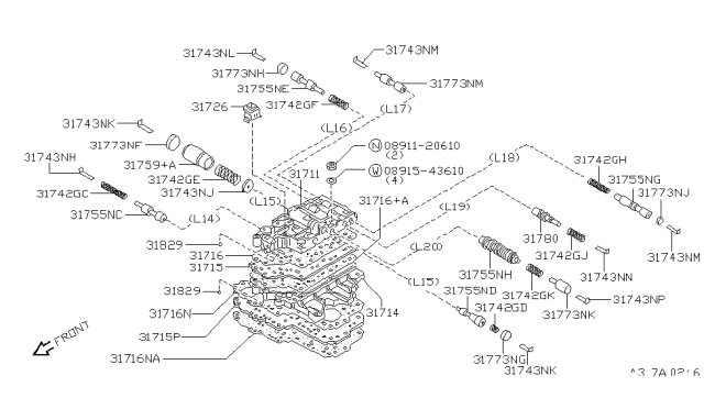 1993 Nissan Sentra Control Valve (ATM) Diagram 6