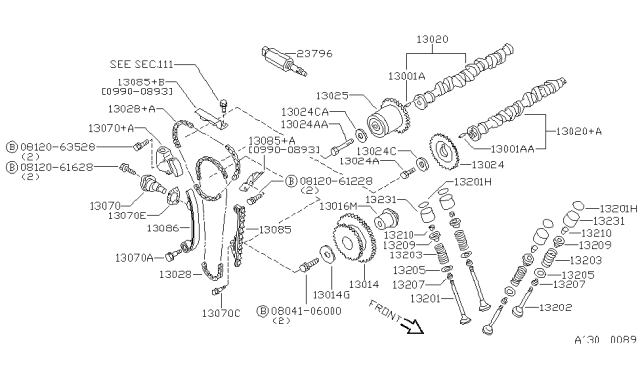 1992 Nissan Sentra Shim-Valve Diagram for 13229-53Y72