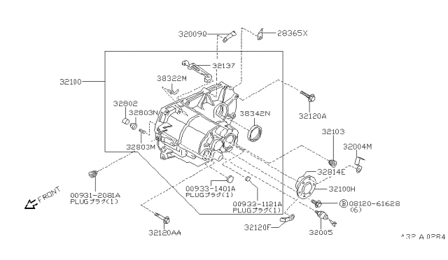 1991 Nissan Sentra Transmission Case & Clutch Release Diagram 4