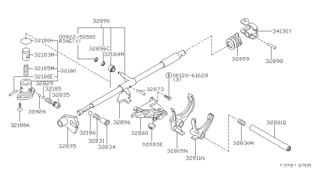 1992 Nissan Sentra INTERLOCK STRIK Diagram for 32895-D2101