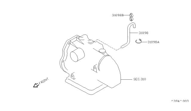 1993 Nissan Sentra Breather Piping (For Front Unit) Diagram 3