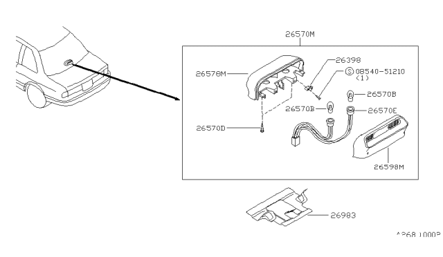 1993 Nissan Sentra High Mounting Stop Lamp Diagram 1