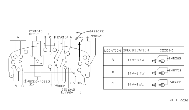 1994 Nissan Sentra Instrument Meter & Gauge Diagram 11